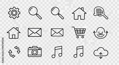 Black icons on transparent background.