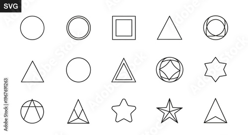Geometric shapes icons set.