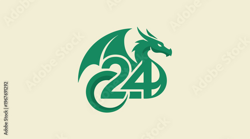 Green dragon logo with number.