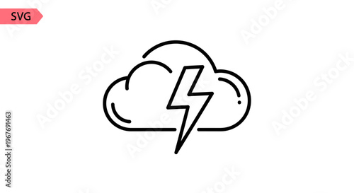 Black and white cloud with lightning.