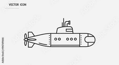Detailed Illustration of a Submarine.