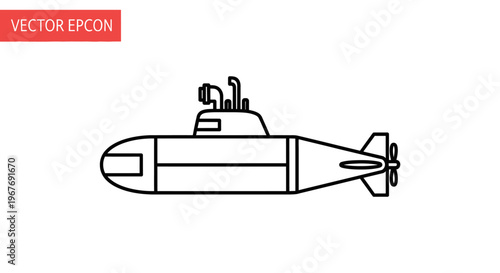 Vector illustration of a submarine.