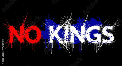 No Kings Graffiti Street Art Design.