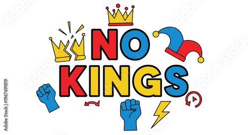 No Kings Protest Sign Graphics.