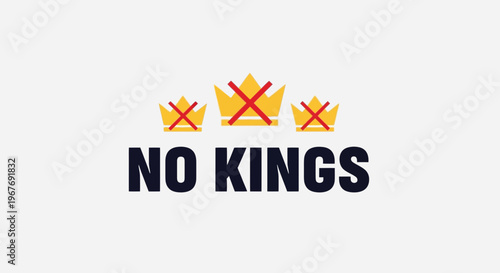 No Kings Protest Sign Logo Design.