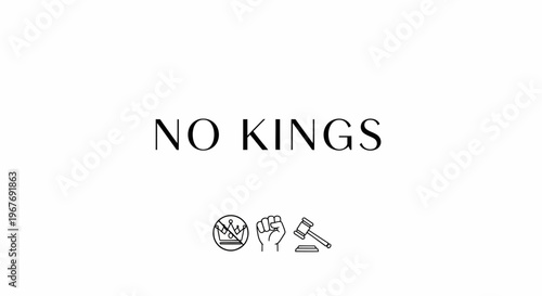 No Kings Protest Sign Logo.