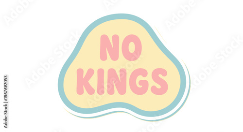 No Kings sticker on white background.