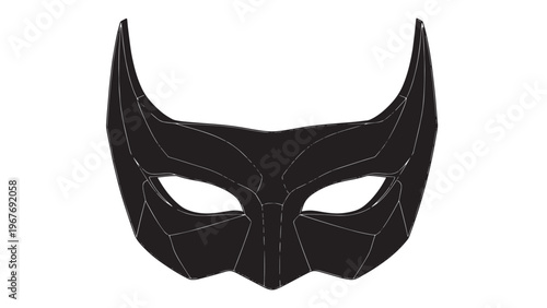 Black Cat Mask with Elegant Design for Costume or Themed Event.
