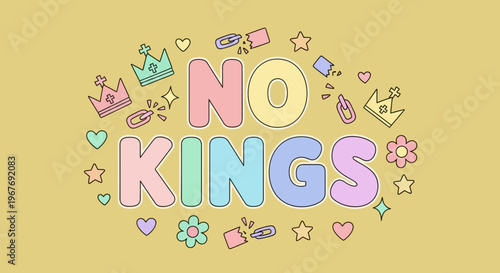 No Kings Text Graphic Design 1.
