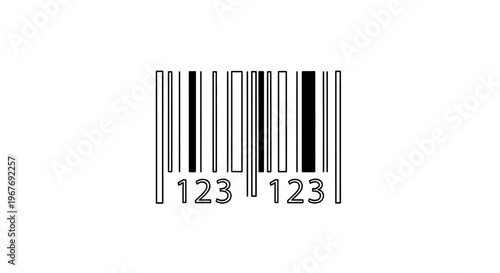 Barcode with numbers and lines.