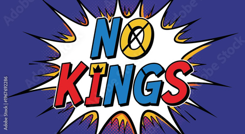 No Kings Text Graphic Design.