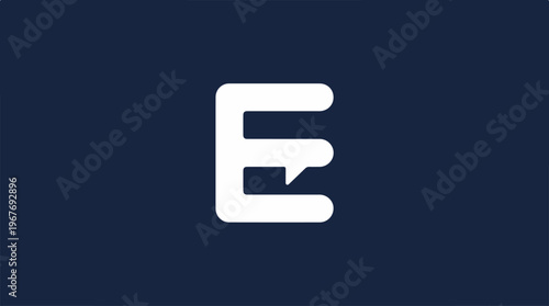 Large white letter E symbol.