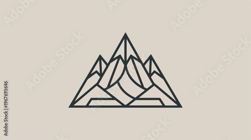 Mountain Range Simple Line Art.