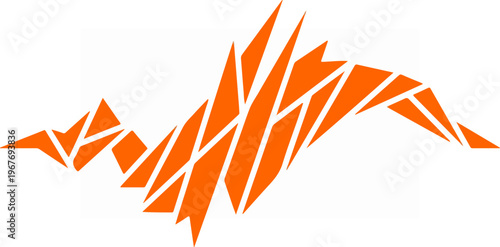 Orange Abstract Geometric Shape Design.