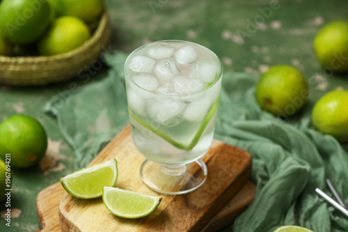 Glass of lime infused water...