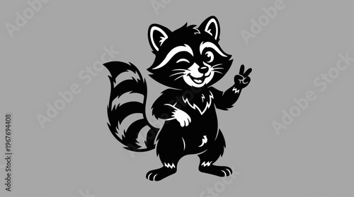 Raccoon cartoon character illustration.