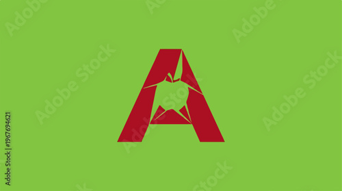 Red Letter A Logo Symbol.