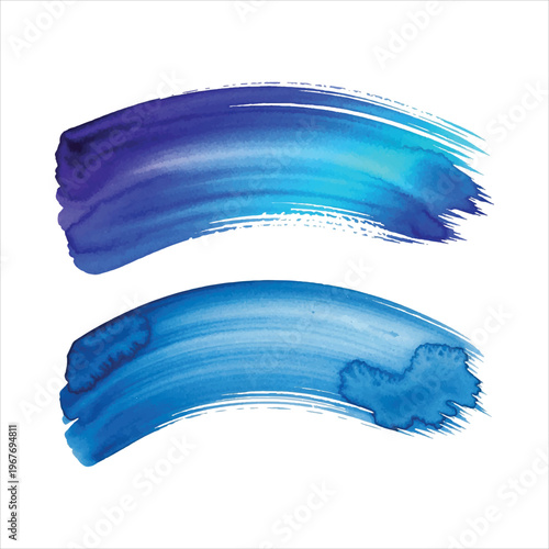 Abstract watercolor brushstrokes in shades of blue and turquoise