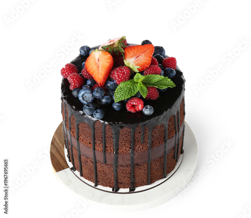 Sweet chocolate cake with f...