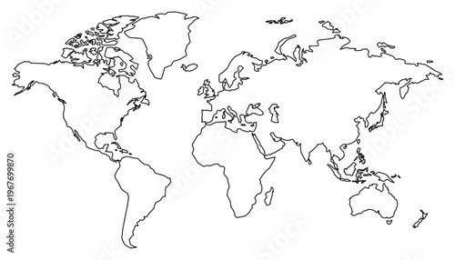 Contorno de mapa mundial