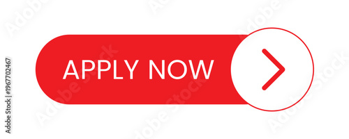 Apply Now Button with Arrow Icon Red Call to Action Banner for Web Interface Design
