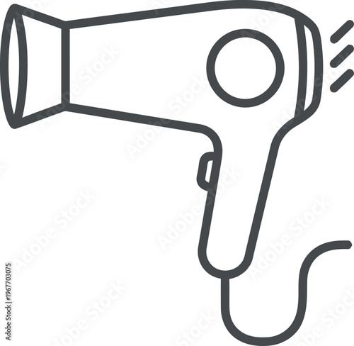 Hair dryer, hair styling tool, blow dryer icon, vector illustration
