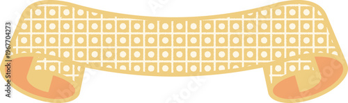 Ribbon Frame -4- Kanoko - yellow, isolated on white background