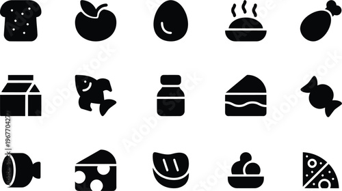 Food  icons for menu, infographics, design elements – stock vector menu restaurant thin line icons food  line editable icon set. Contains icon  related to various foods and drinks. Editable stroke. 