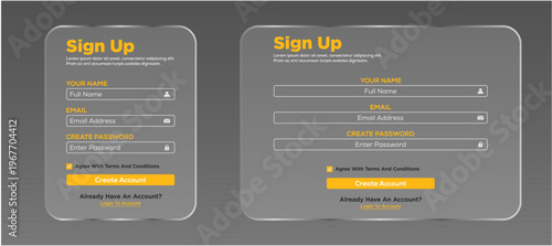 sign up form web design transparent ui