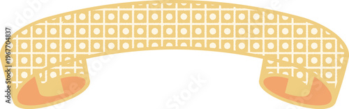 Ribbon Frame -5- Kanoko - yellow, isolated on white background