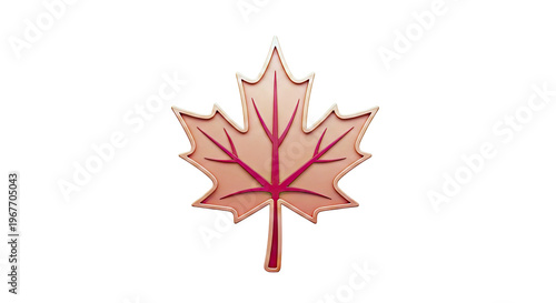 Orange Maple Leaf with Red Veins