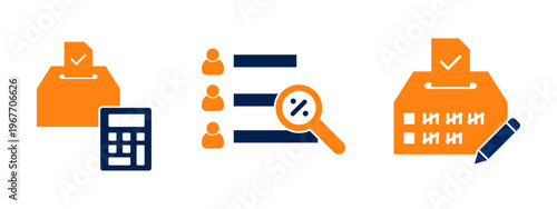 vote counting icon in flat style - stock vector.