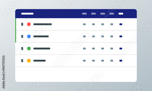 Hand-drawn user interface design showing sports tournament group stage leaderboard standings table with colored data markers authentic illustration