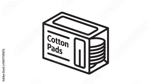 Cotton Pads Box with Stacked Pads