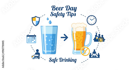 Glass of Beer with Lemon Slice. Vector Illustrations. EPS Editable