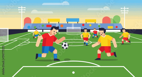 Soccer players in action on field 1.