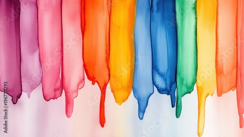 Vibrant watercolor drips creating a colorful abstract background.