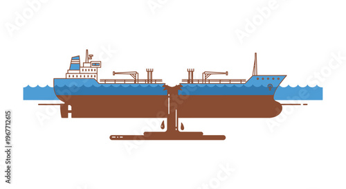 Large Ship Model on Display Stand. Vector Illustrations. EPS Editable