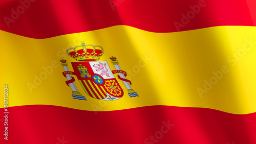 national flag background image,wind blowing flags,3d rendering,Flag of Spain