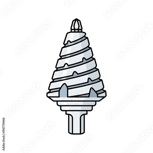 Detailed illustration of drill bit.