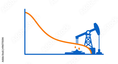 Oil Pump Jack in Graph Illustration. Vector Illustrations. EPS Editable