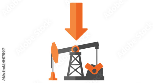Oil Pump Jack in Operation. Vector Illustrations. EPS Editable