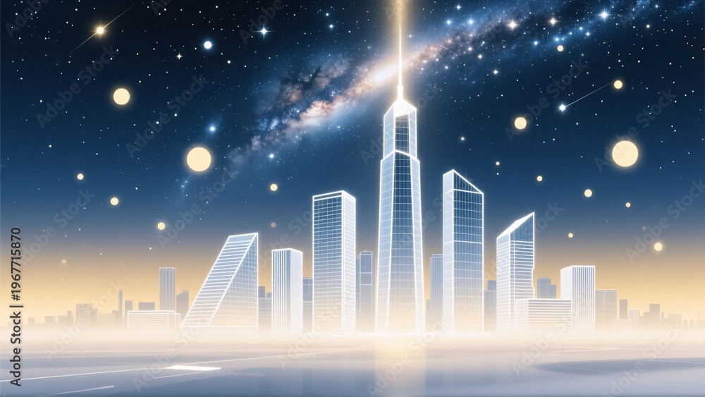 Fototapeta premium night city skyline