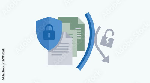 Secure data protection and privacy concept. Vector Illustrations. EPS Editable