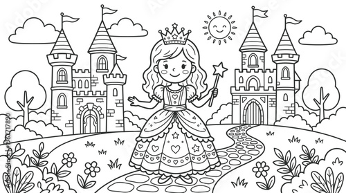 Little girl wearing a princess crown.