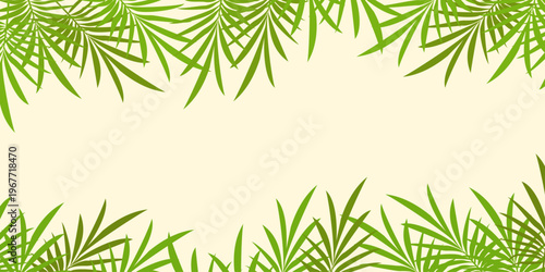 Leaves background with summer fun design concept, abstract illustration with exotic jungle leaves, colorful design, summer background, tropical leaves.Tropical leaf background, palm leaves.