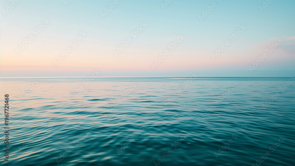 Obraz premium Calm Ocean Background with Copy Space, Minimal Sea and Sky