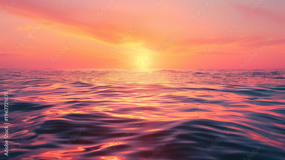 Obraz premium Calm Ocean Background with Copy Space, Minimal Sea and Sky