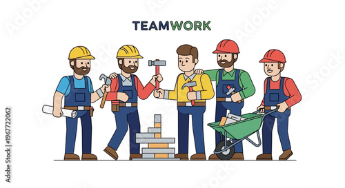 Dedicated Construction Crew Collaborates to Build a Strong Foundation, Showcasing Unified Effort and Professional Partnership in Project Development