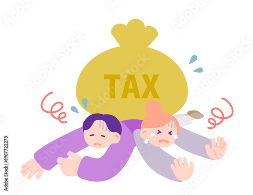 税負担に苦しむ共働き夫婦　共倒れのイメージ